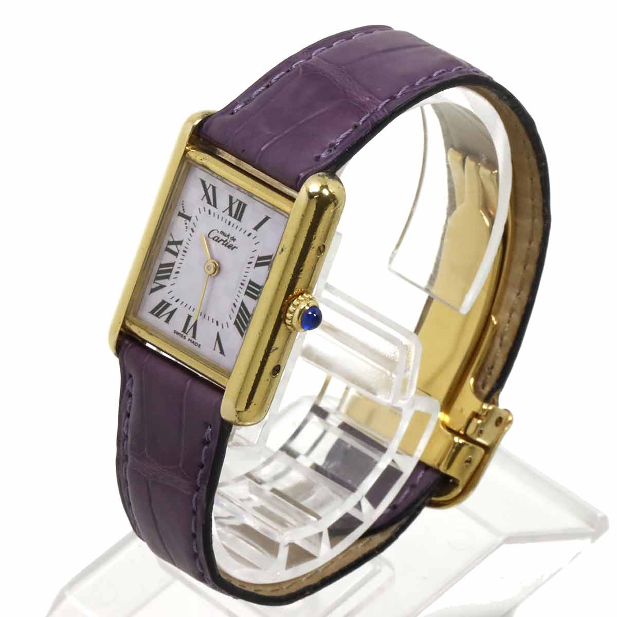 Cartier Must Tank SM Vermeil W1017554 Vintage Ladies Watch Purple SV925 Quartz Watch Must Tank Cartier 90323805