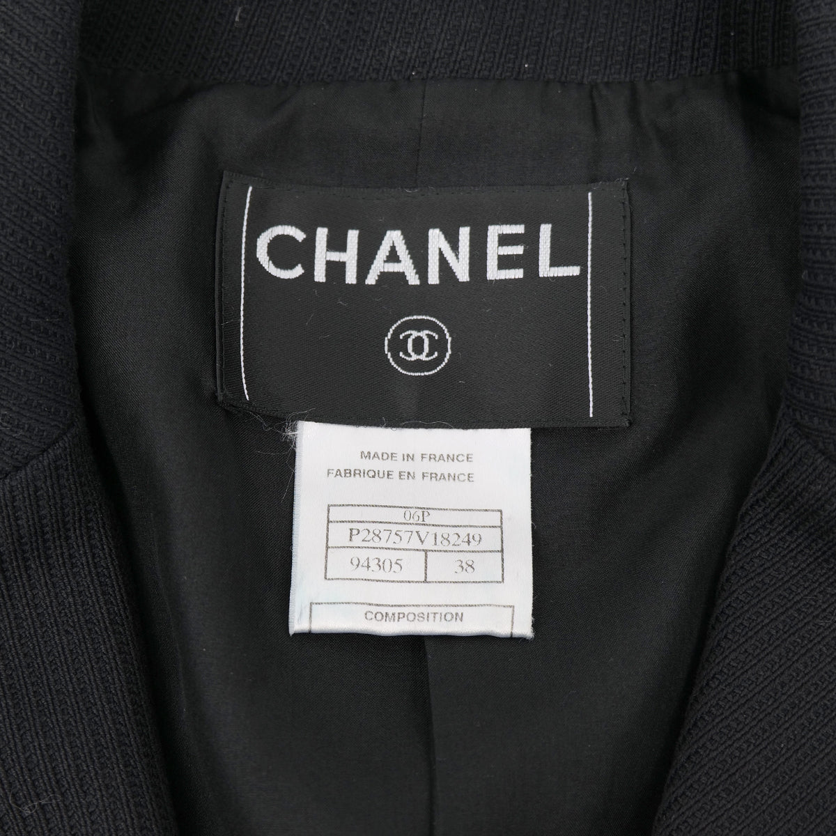 CHANEL COCO BUTTON JACKET BLACK SILVER COTTON 38 06P RTW 90325366