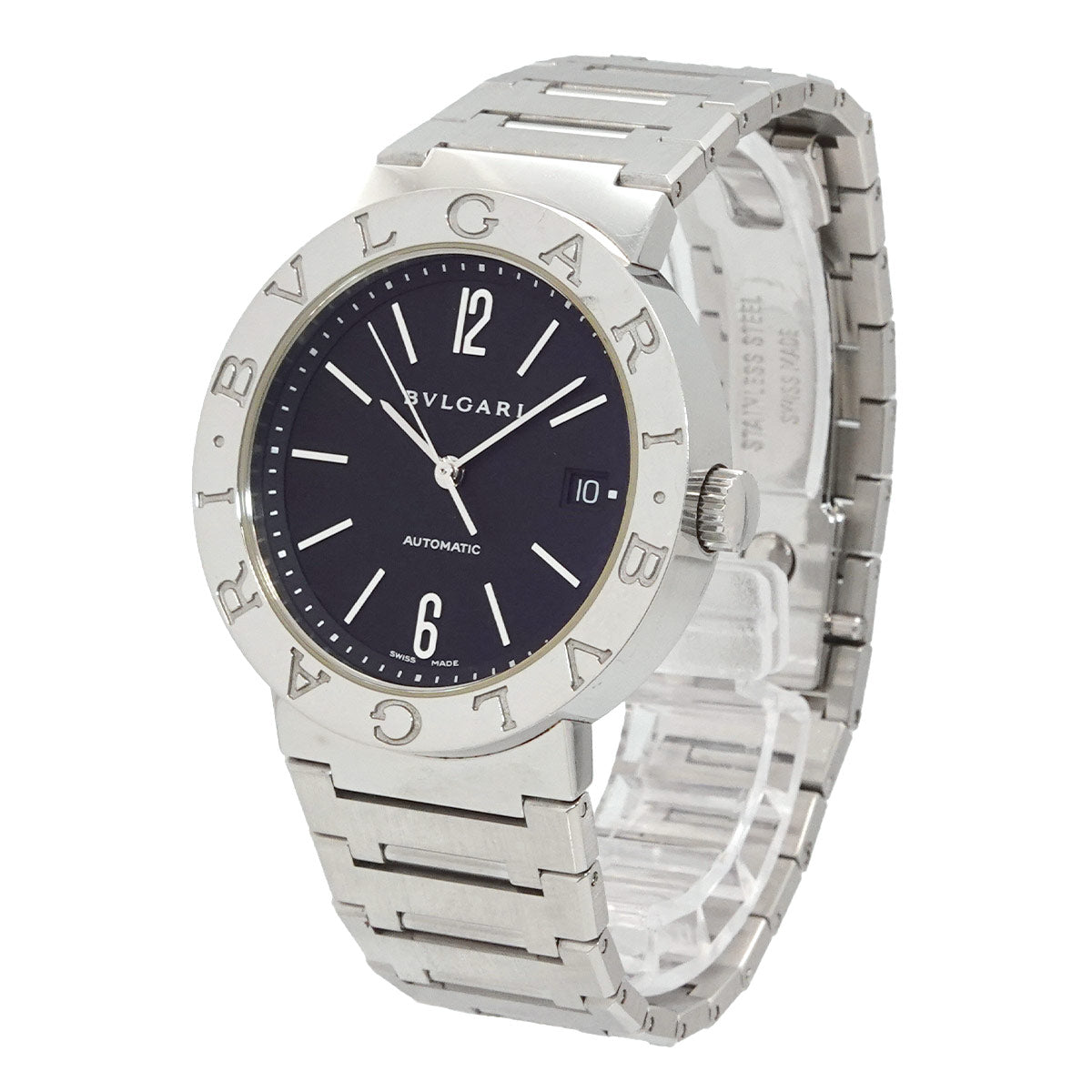BVLGARI Bulgari Bulgari BB38SS Men's Watch, Date, Black, Automatic, Self-winding, Bulgari 90327920
