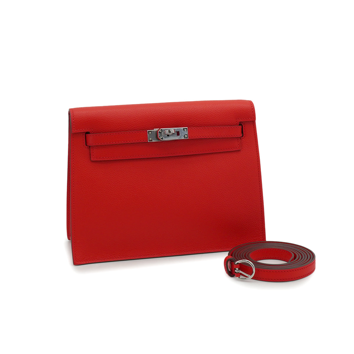 HERMES KELLY DANCE 2 ROUGE RADIEUX EVERCOLOR SHOULDER BAG 2025 K STAMP PALLADIUM HARDWARE 90332567
