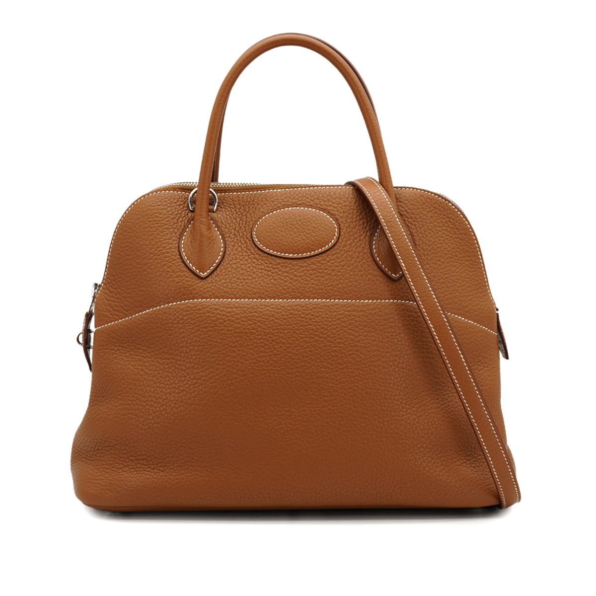 HERMES BOLIDE 35 GOLD TAURILLON CLEMENCE HAND SHOULDER BAG 2013 SQUARE Q PALLADIUM HARDWARE 90334128