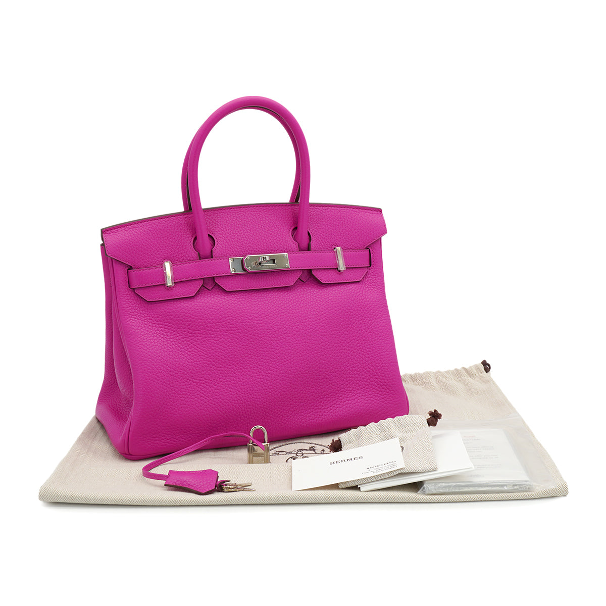 HERMES BIRKIN 30 MAGNOLIA TAURILLON CLEMENCE HAND BAG 2018 C STAMP PALLADIUM HARDWARE 90334137