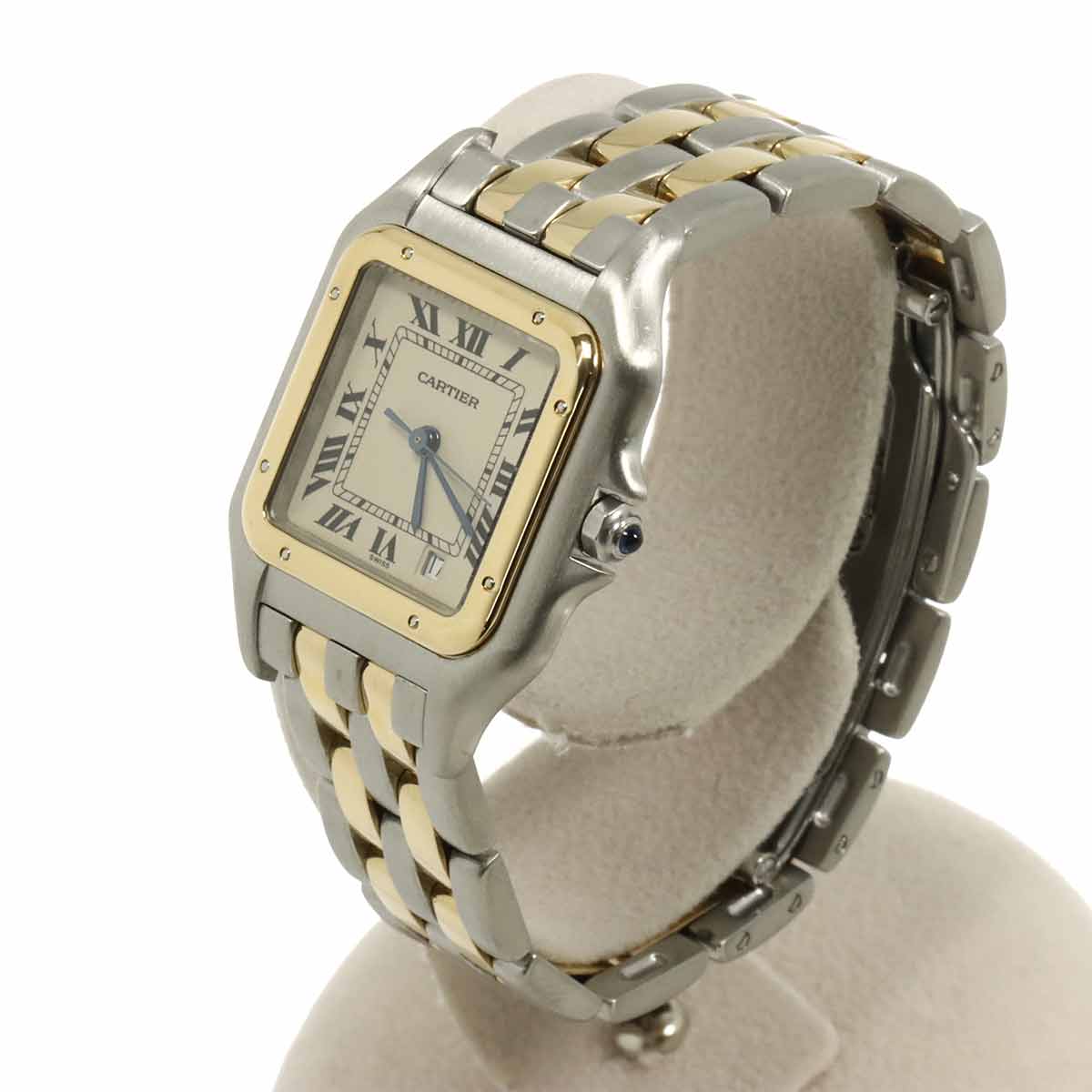 Cartier Panthère MM 2-Row W25028B6 Date Two-Tone Boys' Watch, Date, Ivory, YG Yellow Gold, Quartz, Panthère, Cartier 90335972
