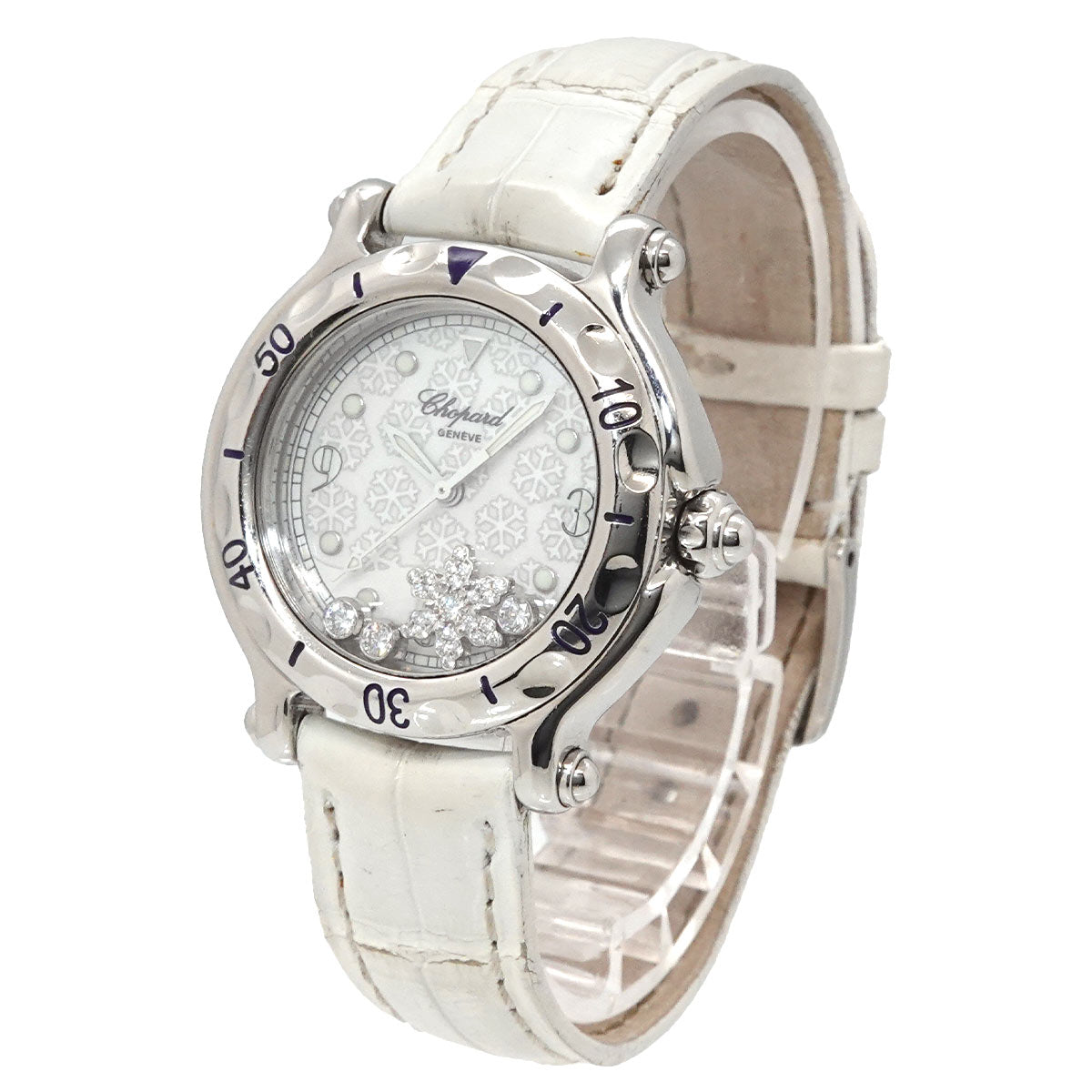Chopard Happy Sports 27/8949 Women's Watch, Snowflake Diamond, Silver Quartz Watch, Chopard 90336149