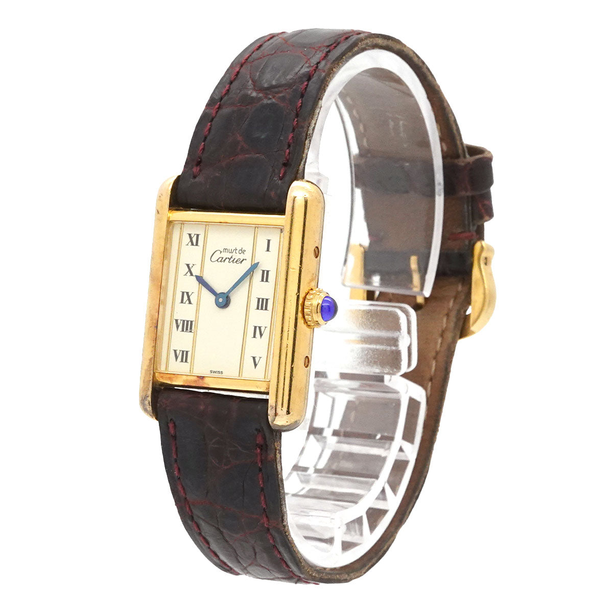 Cartier Must Tank SM Vermeil Vintage Ladies' Watch, Silver SV925 Quartz Watch, Must Tank, Cartier 90337571