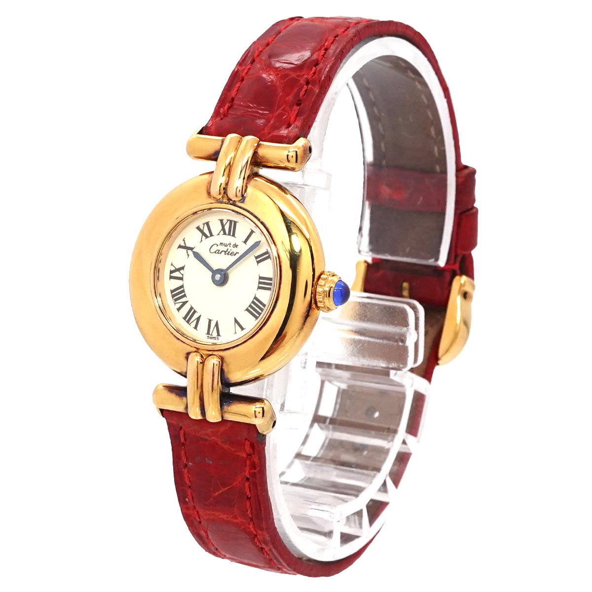 Cartier Mustcolisee Vermeil Vintage Ladies' Watch, Ivory, SV925 Quartz, Cartier 90341928