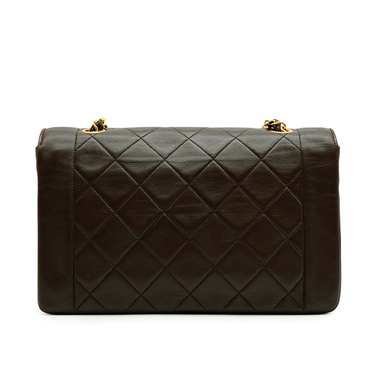 VINTEGE CHANEL MATELASSE CHAIN SHOULDER BAG BROWN LAMB SKIN GOLD HARDWARE 90342584