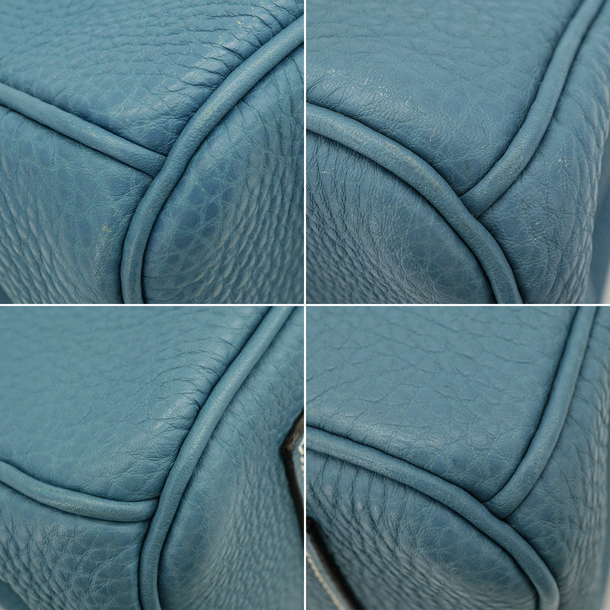 HERMES BIRKIN 35 BLUE JEAN TOGO HAND BAG 2004 SQUARE H PALLADIUM HARDWARE 90342735