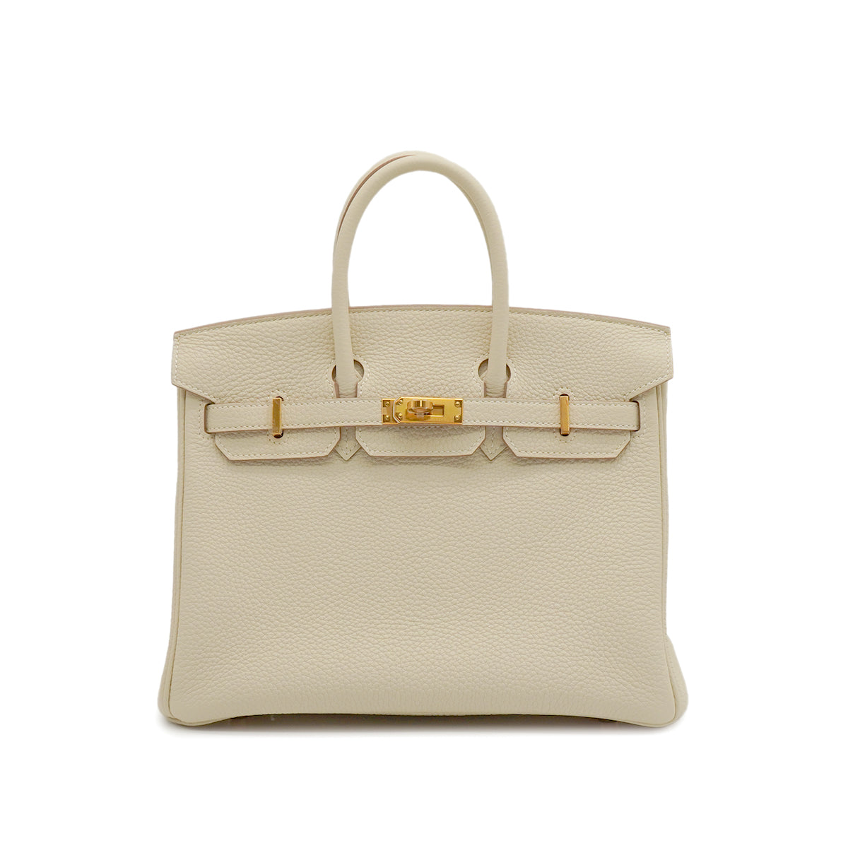 HERMES BIRKIN 25 CRAIE TOGO HAND BAG 2023 B STAMP GOLD HARDWARE 90344357