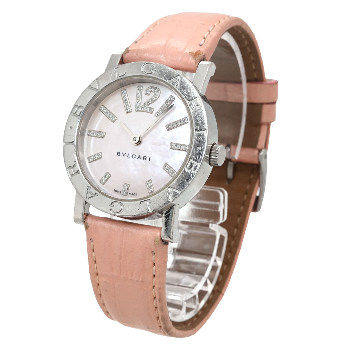BVLGARI Bulgari Bulgari BB33SL Women's Watch, Diamond, Pink Shell, Automatic Movement, BVLGARI Bulgari 90344602
