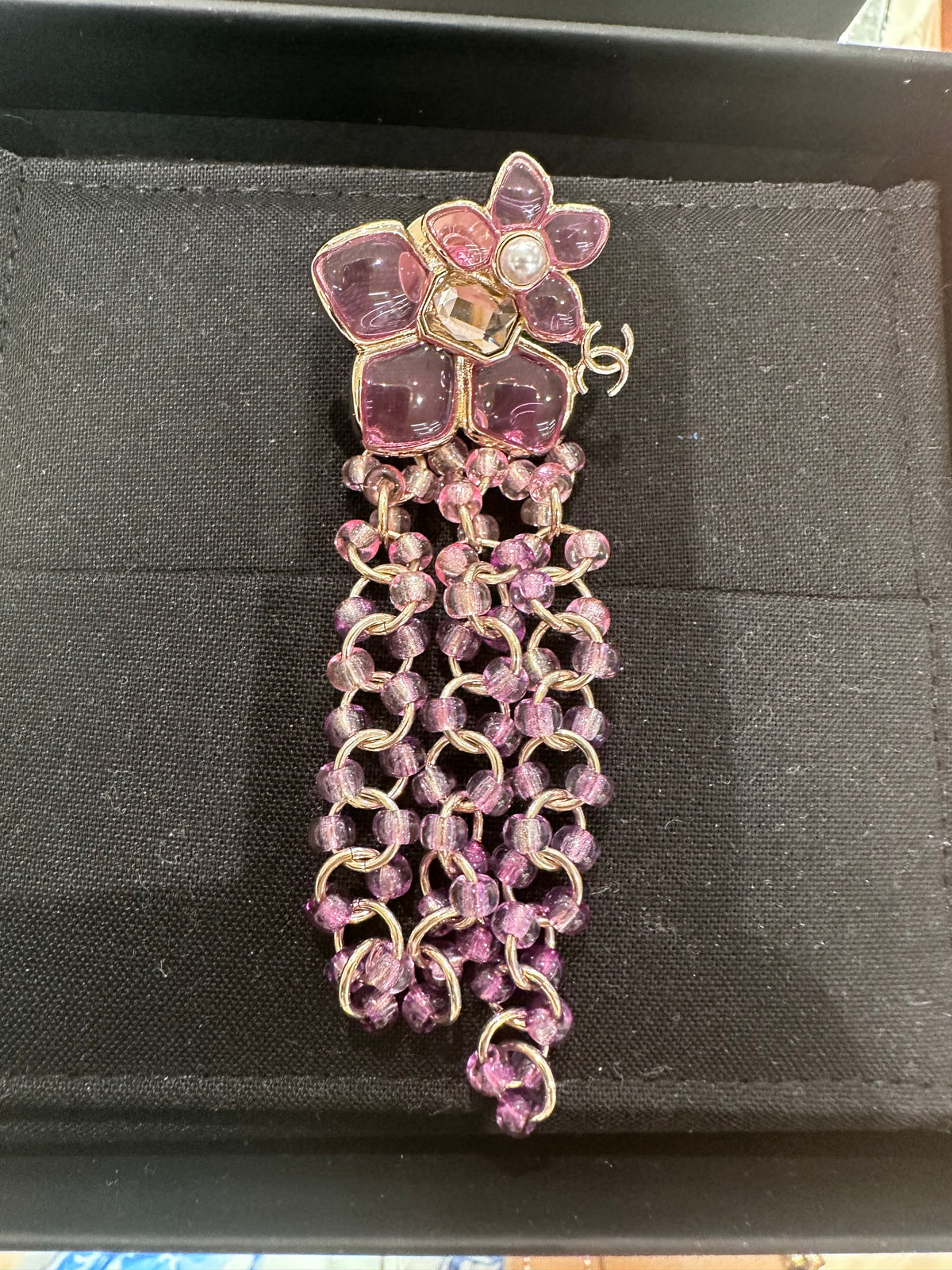 Chanel Pink Flower Pin