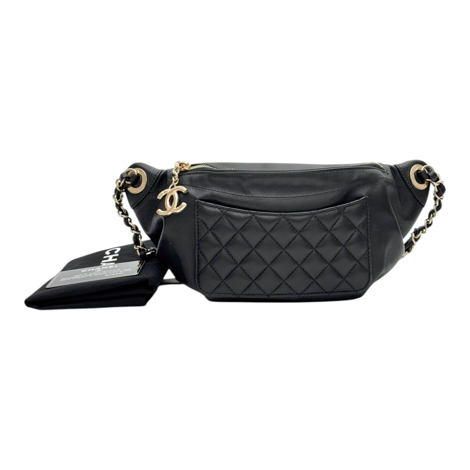 Chanel Black Bumbag with Gold Hardware