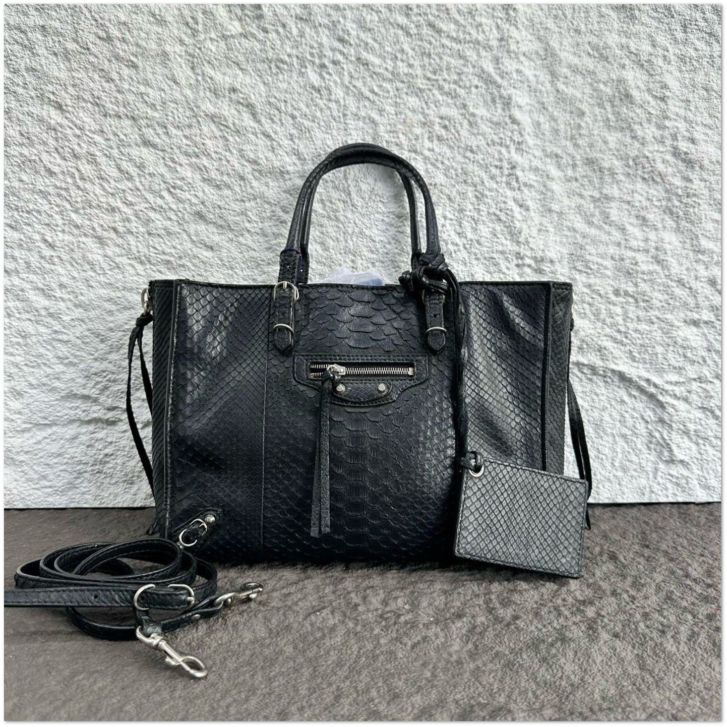 Balenciaga Motorcycle Tote Bag (Snakeskin Embossed) C19496093913