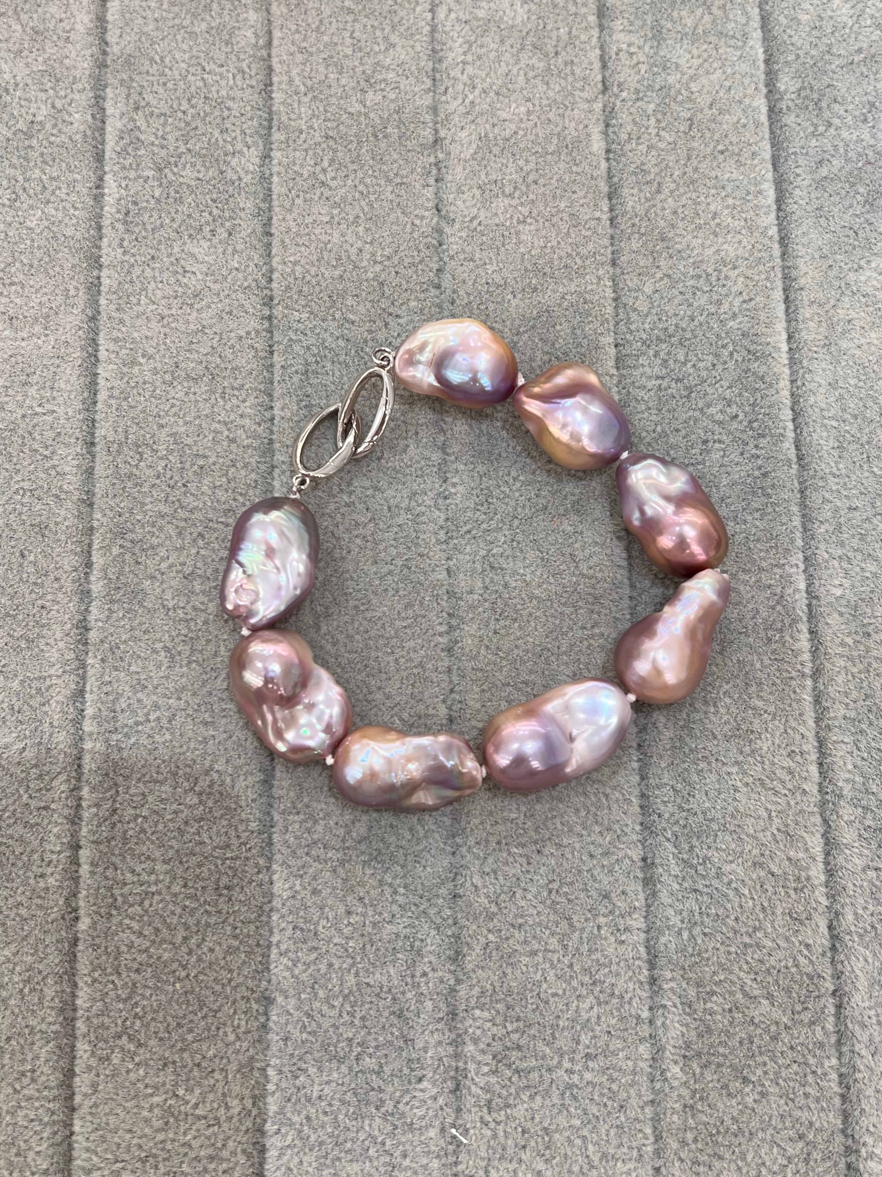 Freshwater Purple Baroque Bracelet S925 YS5014002