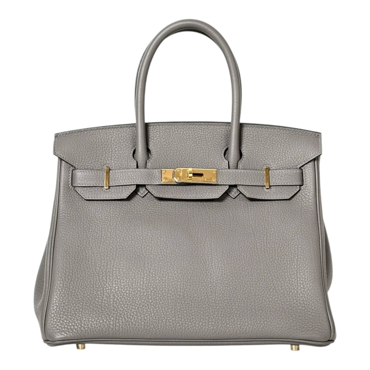 Hermes Birkin 30cm Bag in Togo Gris Meyer with GHW - Full Set