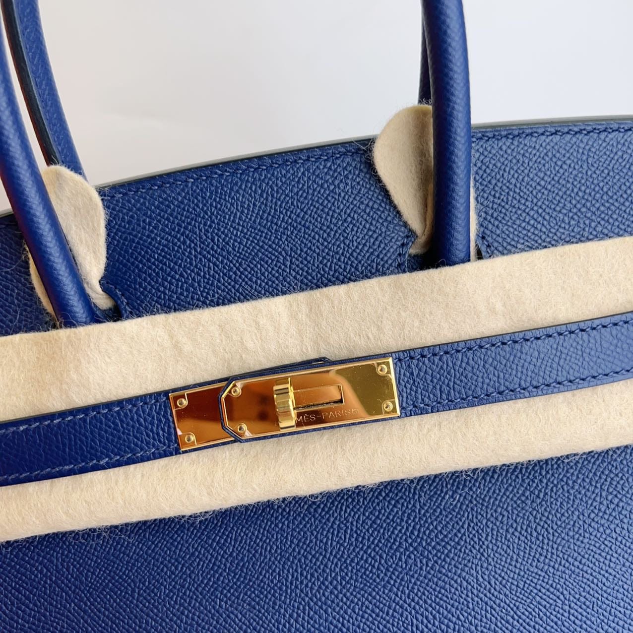 Hermès Birkin 30 Blue Sapphire Epsom Leather Gold Hardware - Stamp X