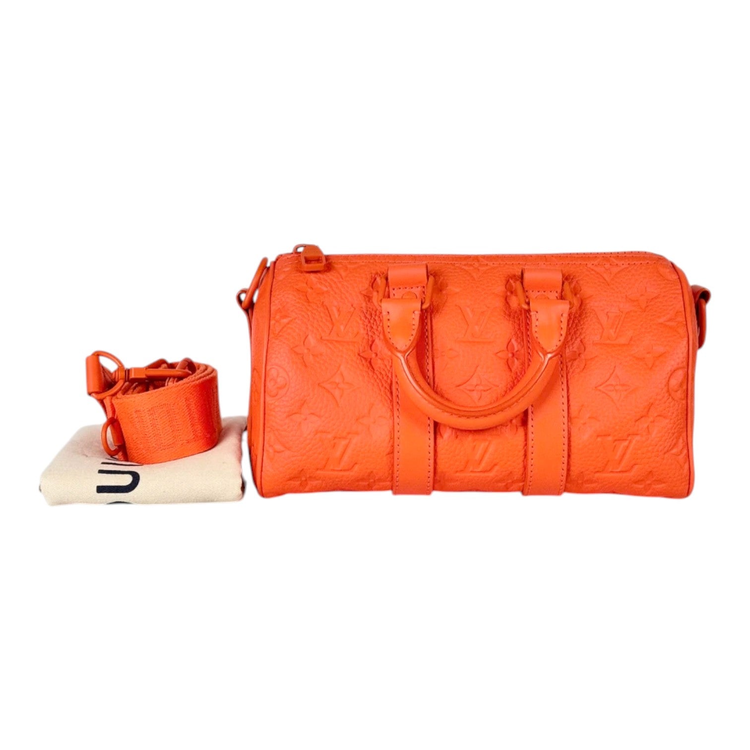 Louis Vuitton Orange 25cm Monogram Keepall with Strap