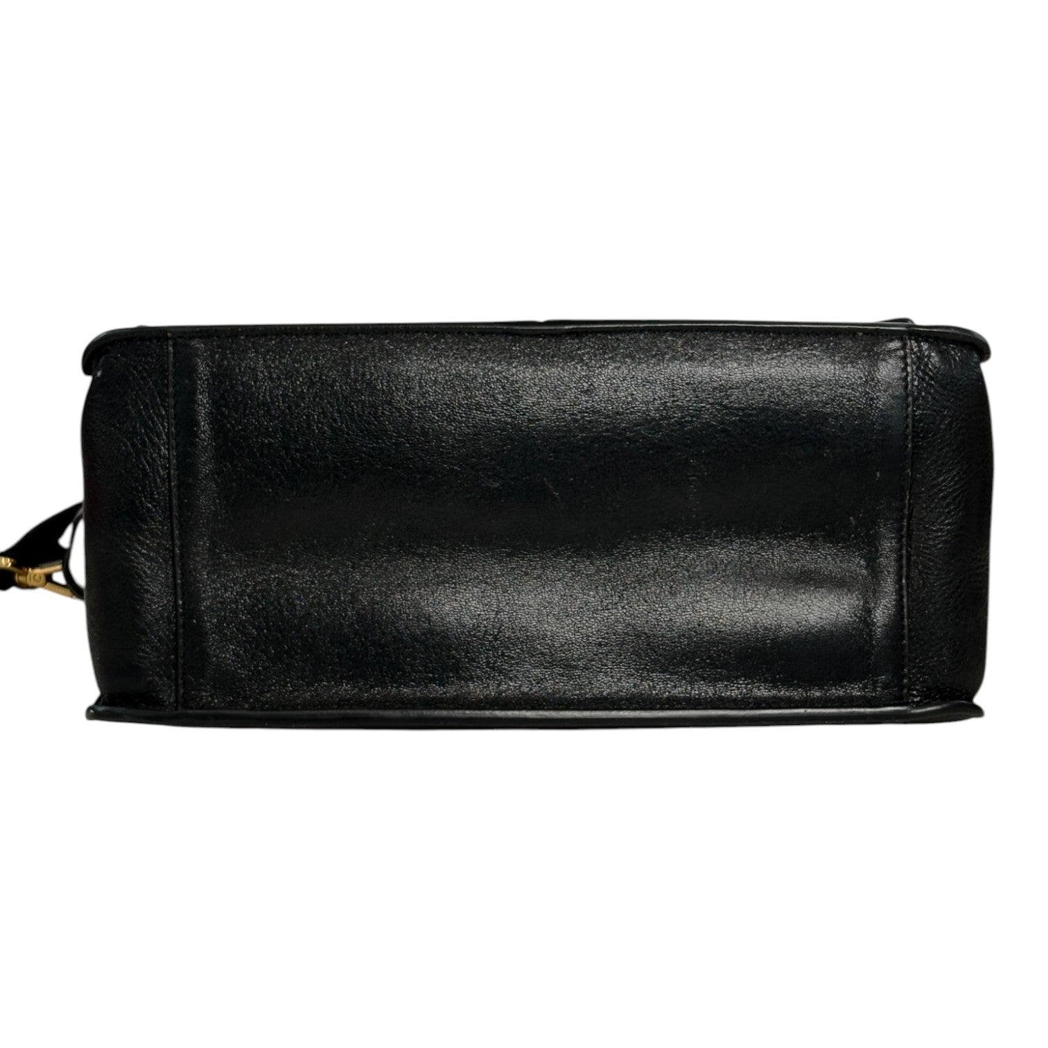 Fendi Kan U Black Leather Shoulder Bag with Gold hardware