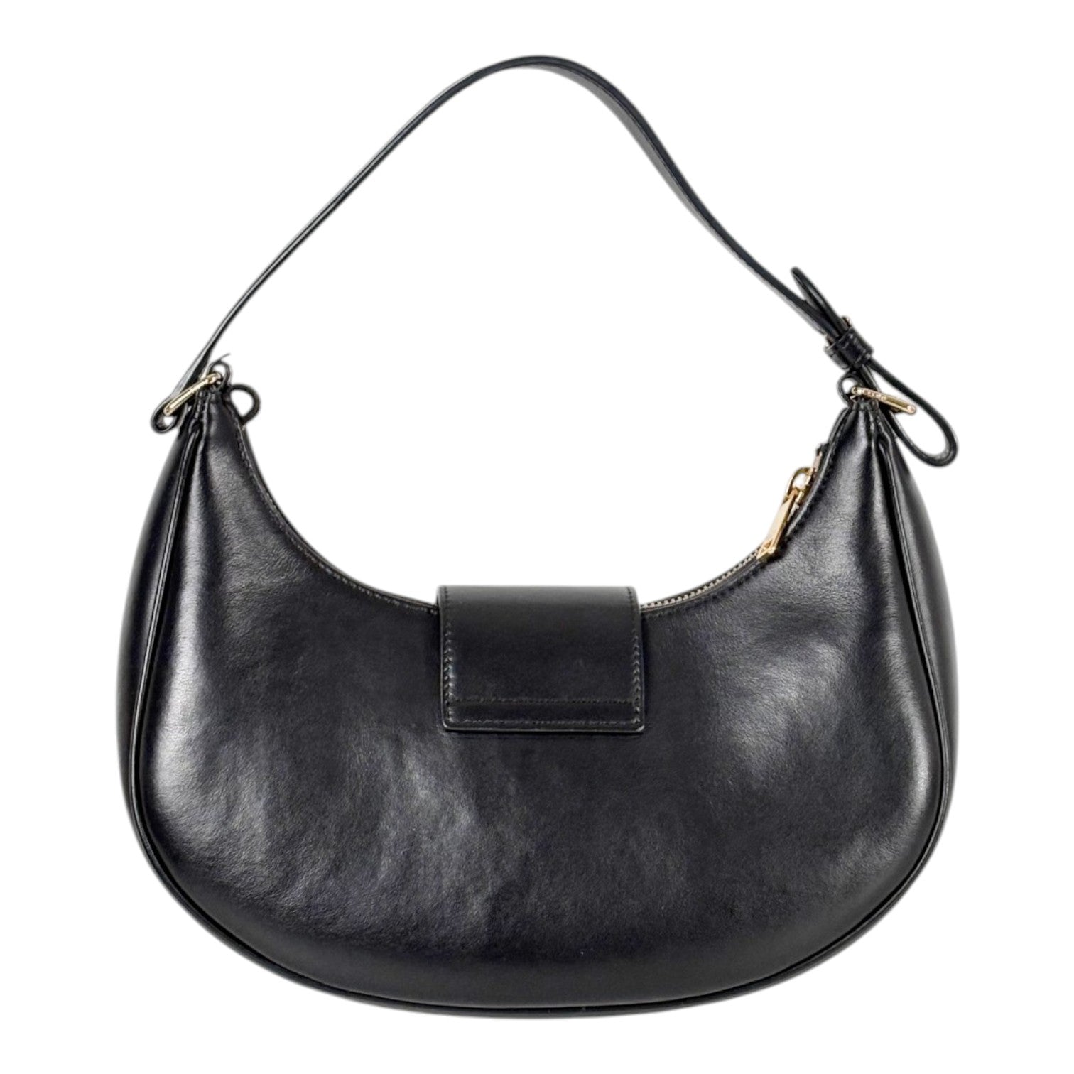 Celine Black Ava Triomphe Hobo Bag in Calfskin