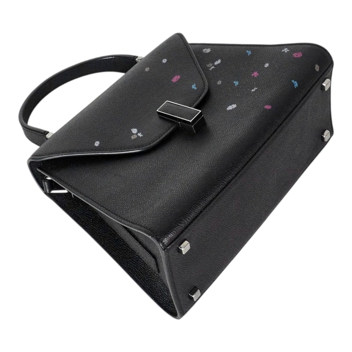 Valextra Small Black Iside Floral Print Bag