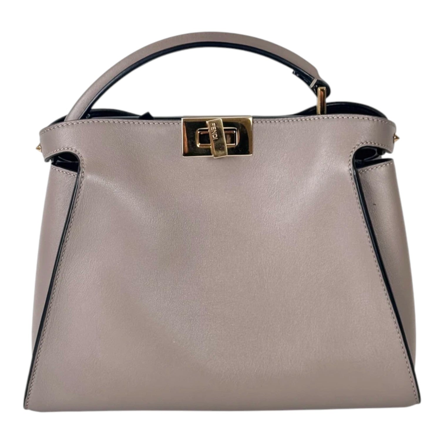 Fendi Small Taupe Peekaboo Bag with Strap