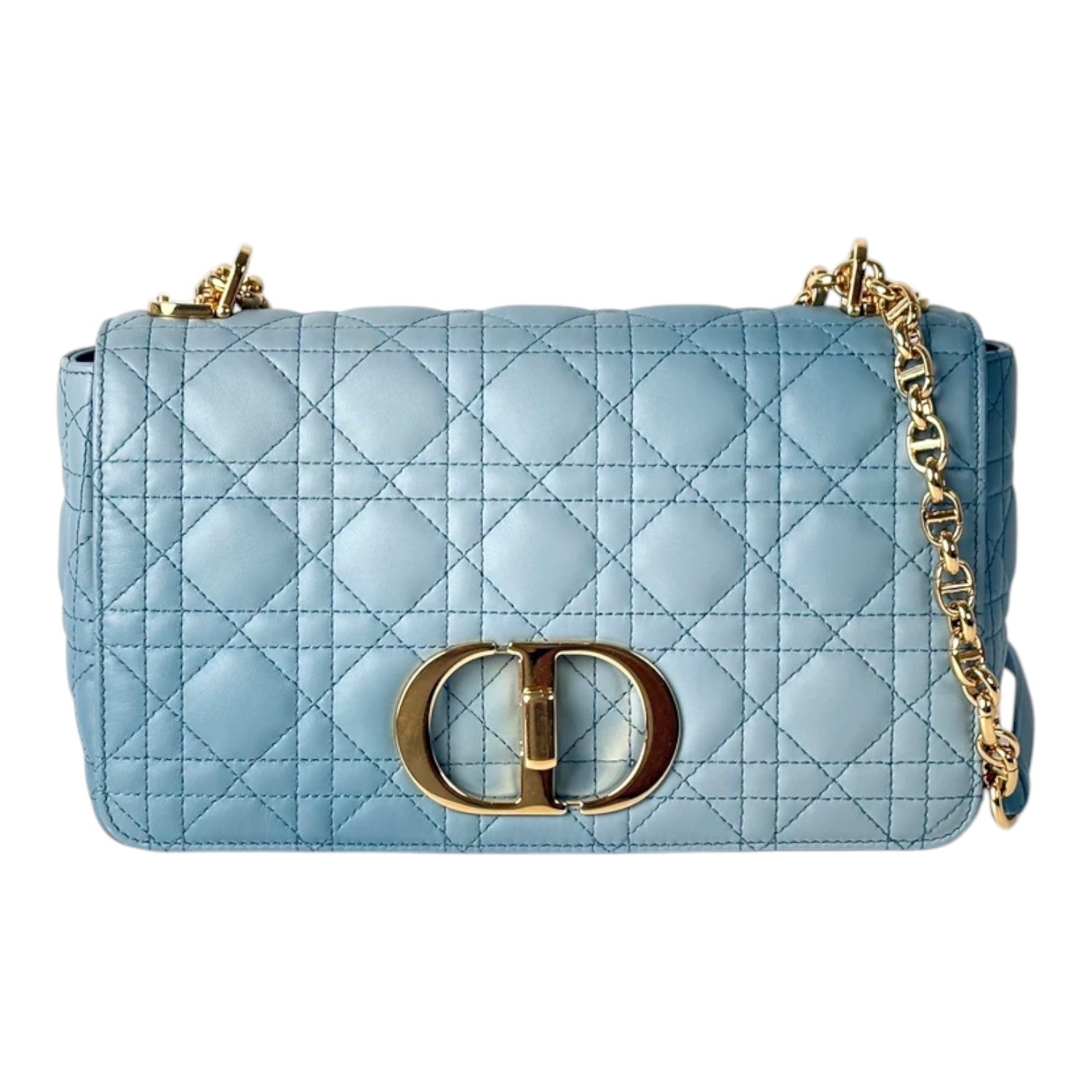 Dior Blue Medium Caro (25cm) Bag with GHW