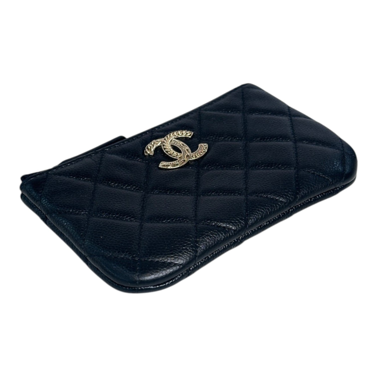 Chanel Black Caviar Zip Coin Wallet