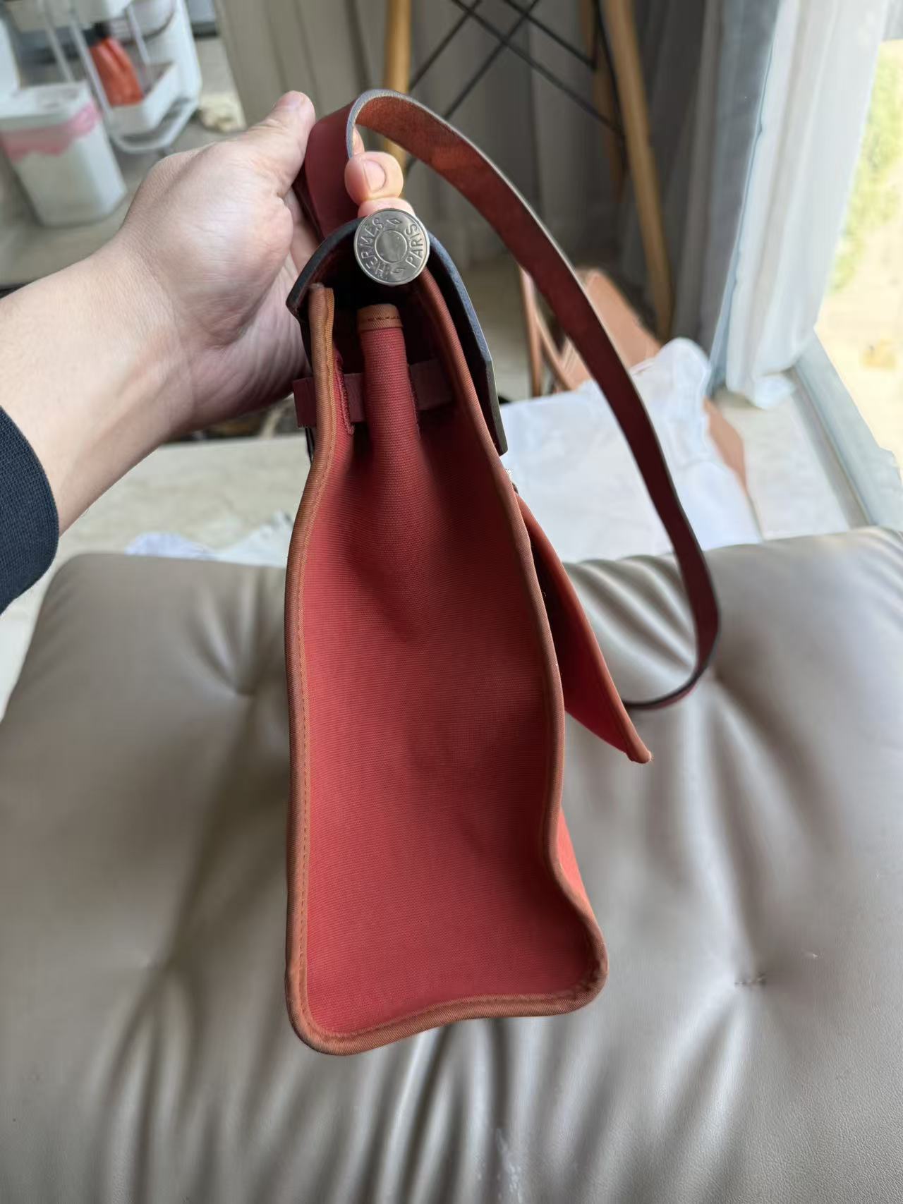 Hermès Herbag 31 Convertible Bag - Rouge H (Burgundy Red)
