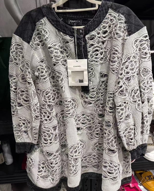 Chanel Camellia Cutout Top, Size 40 SYCC2128