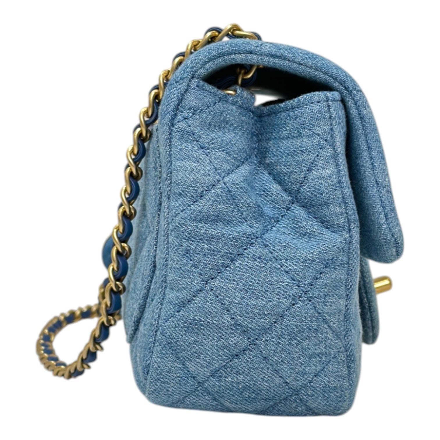 Chanel Classic Flap Mini Square Denim With Crush