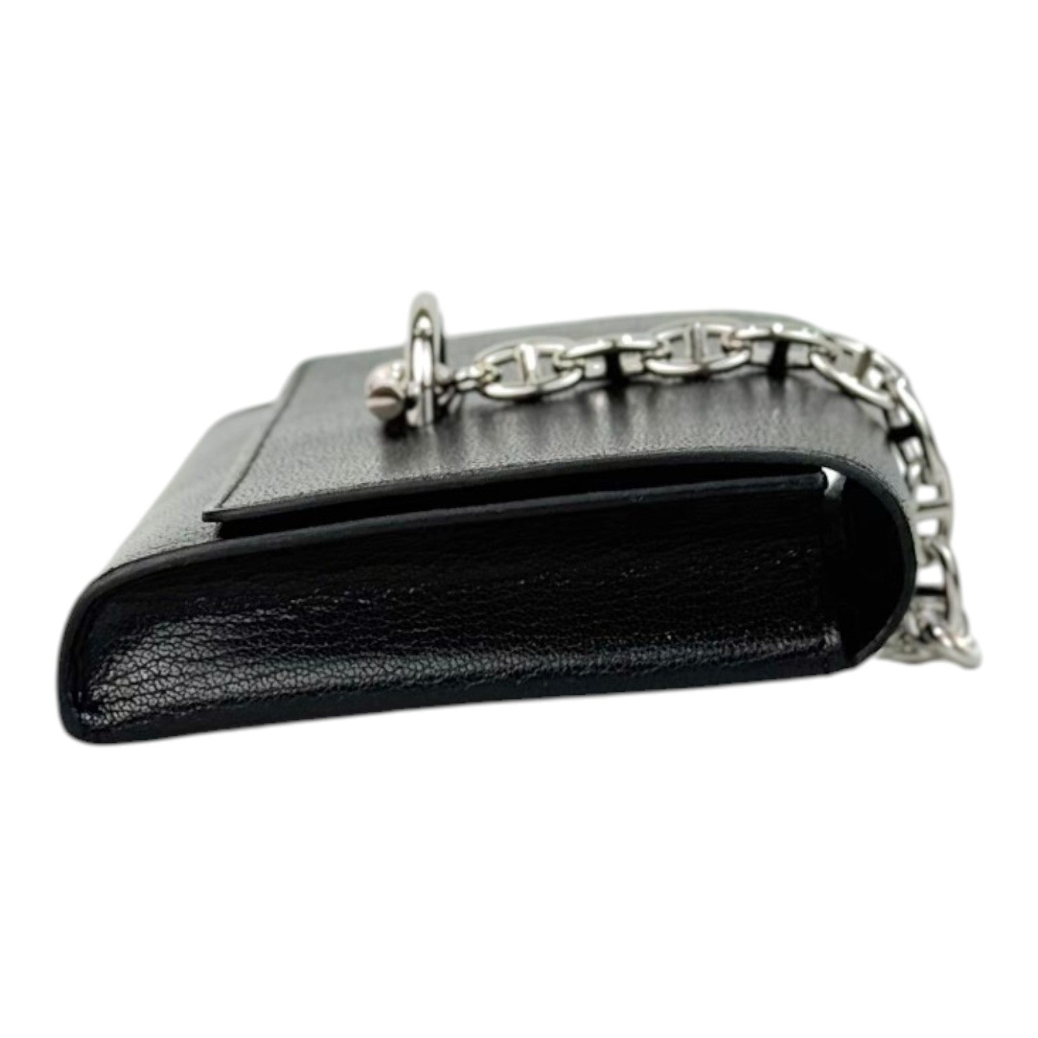 Hermes Portefeuille Chaine D’ancre To Go Wallet in Black Chevre