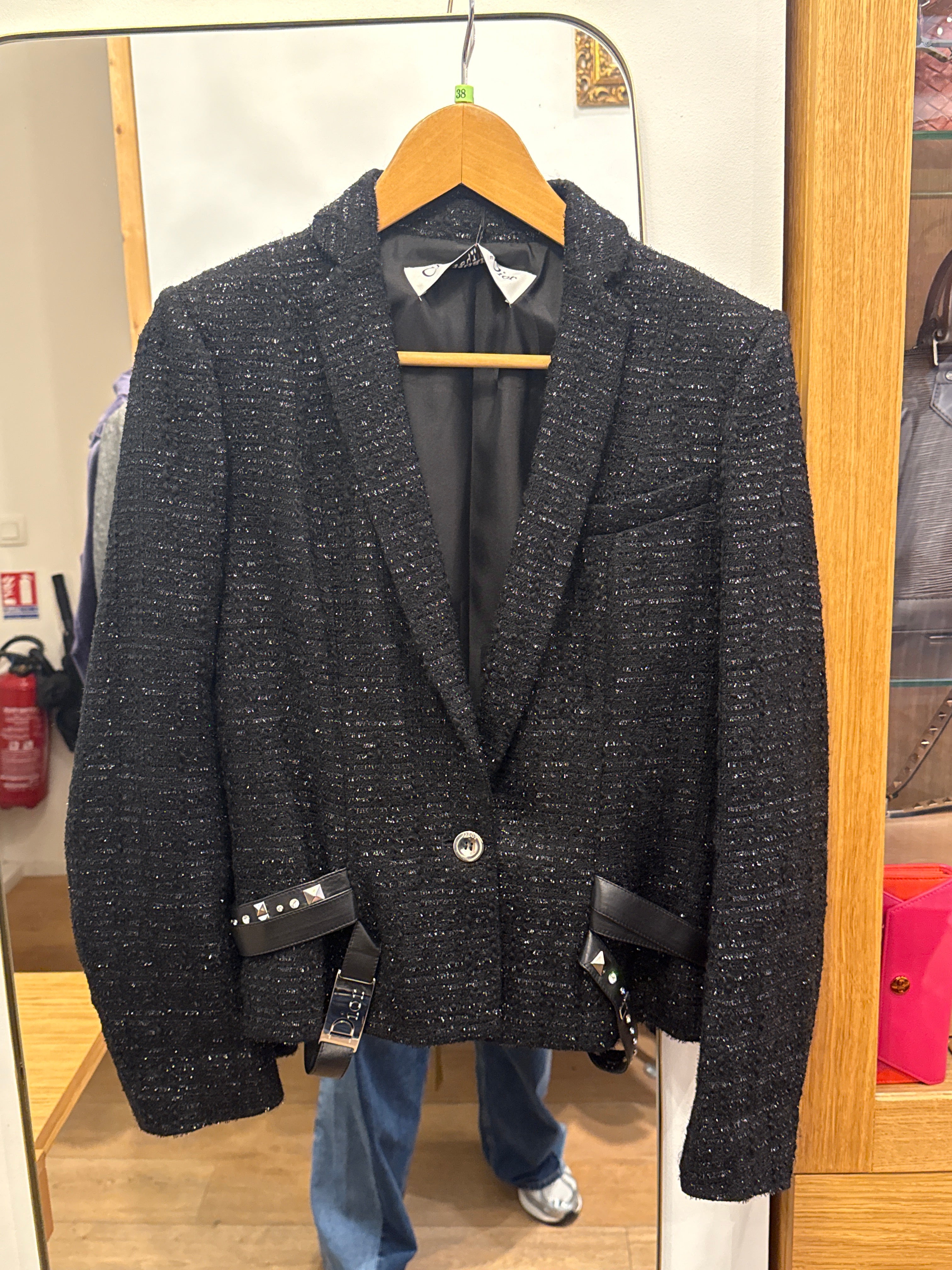 Christian Dior Black lurex tweed jacket AGC3613