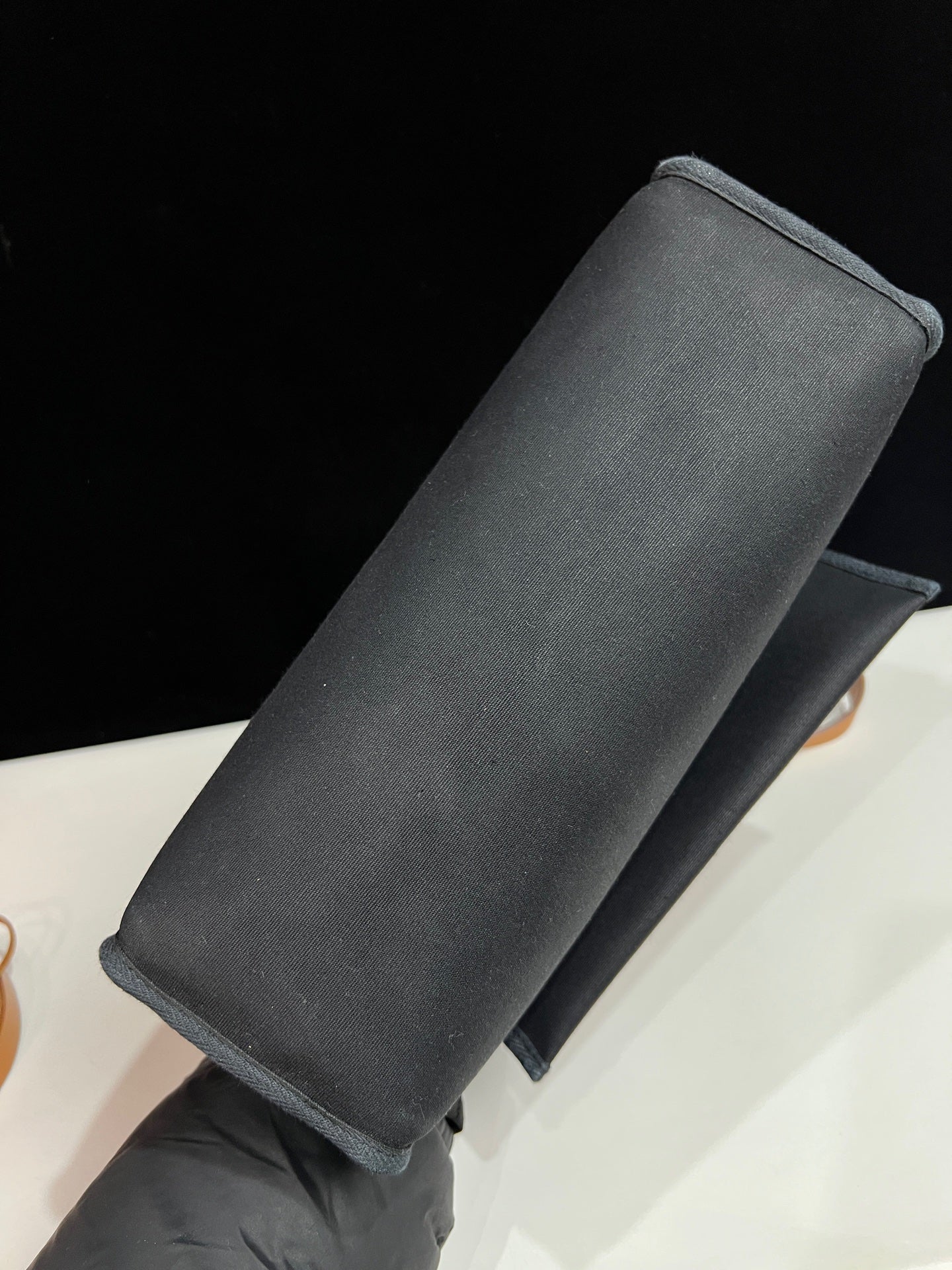 Hermès Herbag 31 Black Canvas Tan Leather Palladium Hardware G Stamp