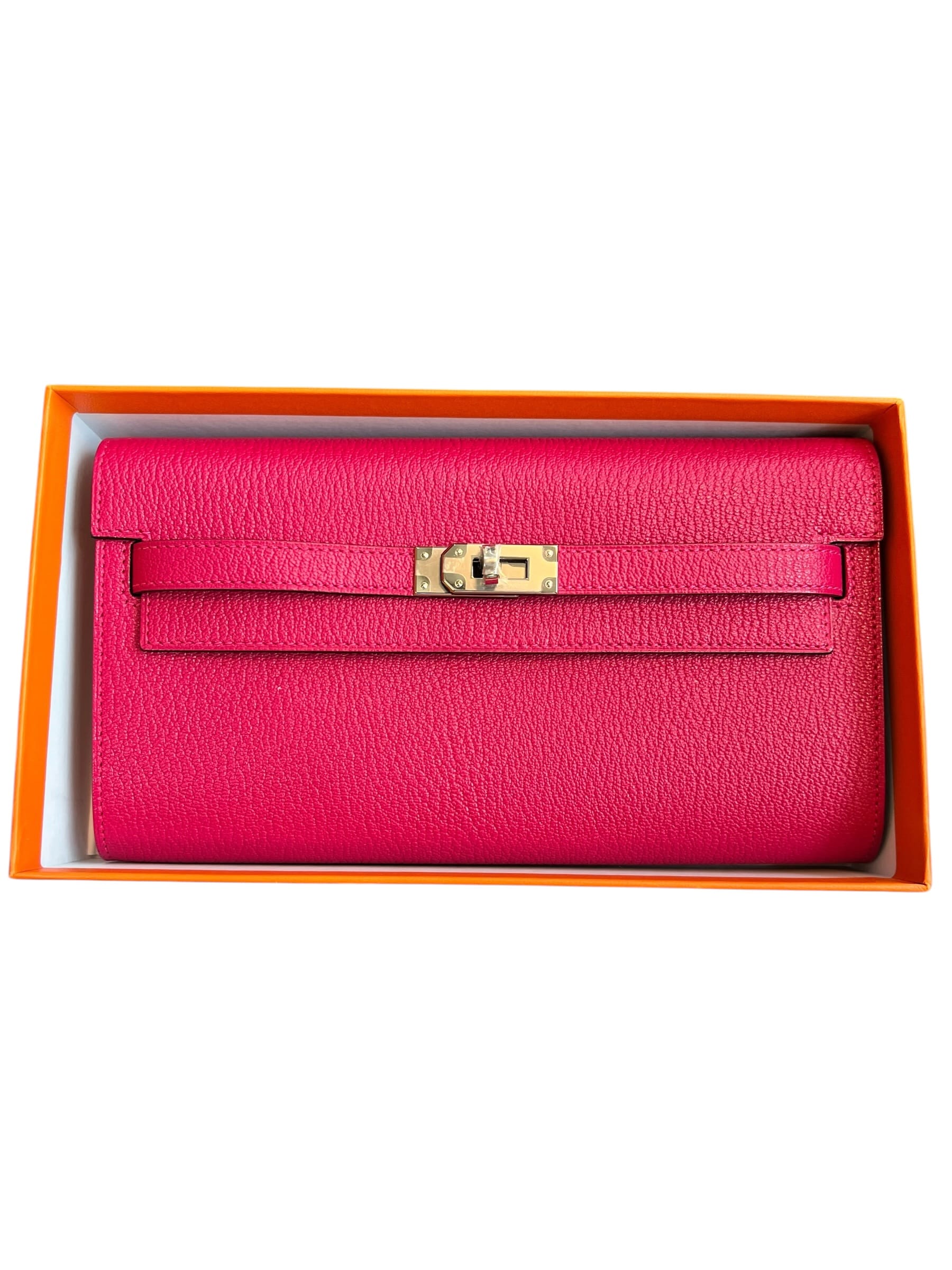 Hermes Kelly To Go Rose Rose Mexico Chevre PHW #B NEW  SSLG1007