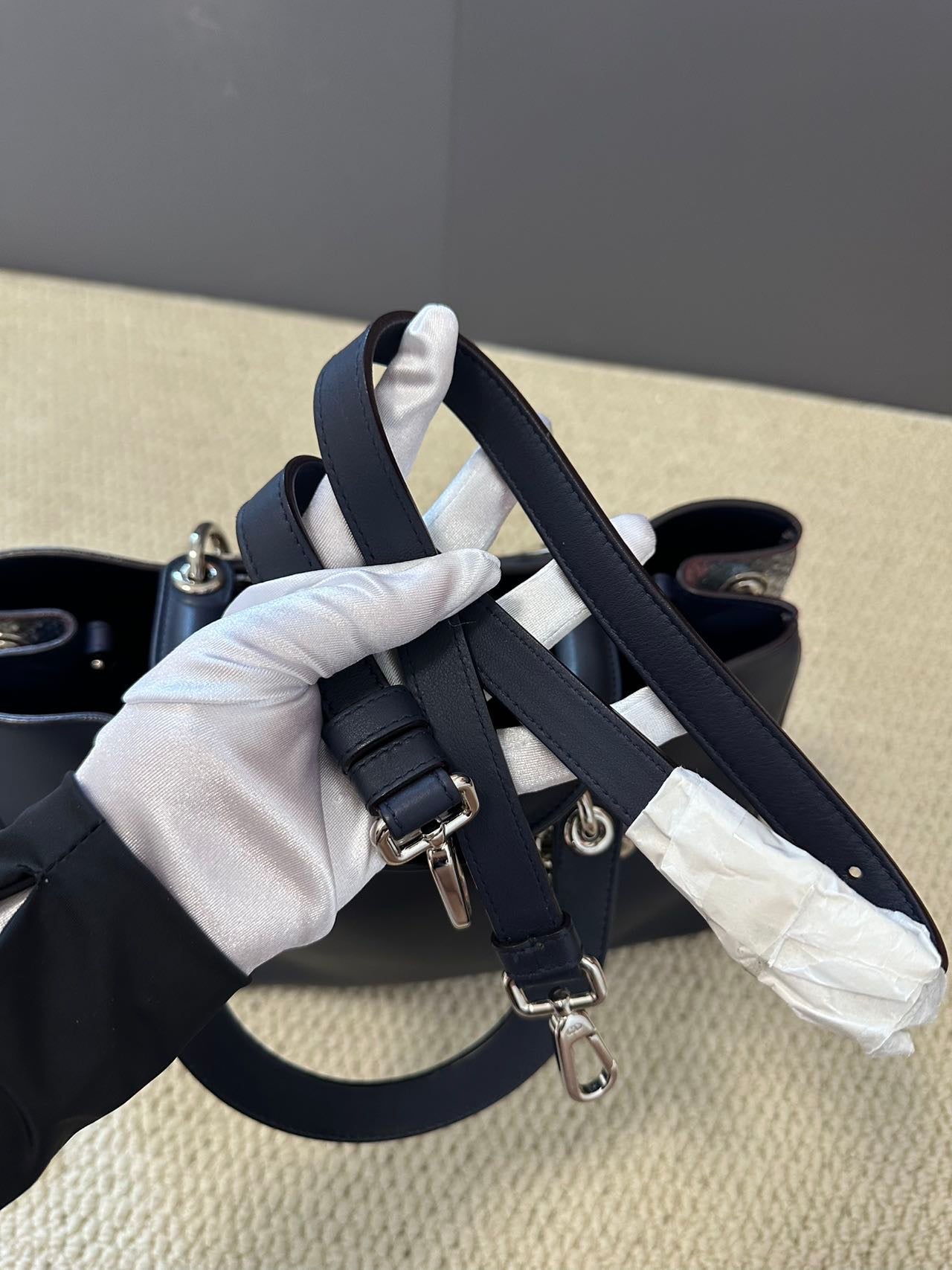 Dior Diorissimo VIP Tote - Navy Calfskin with Palladium-Finish Hardware