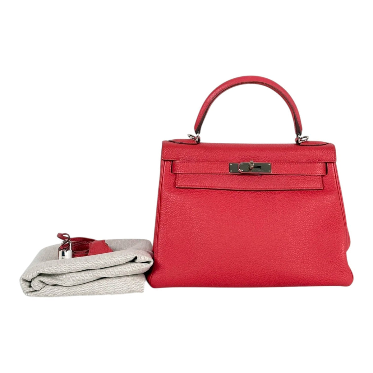 Hermes Kelly 28cm Bag in Red Togo with PHW
