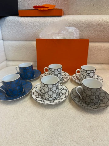 Hermès H Déco Saucer Set 12 Pieces
