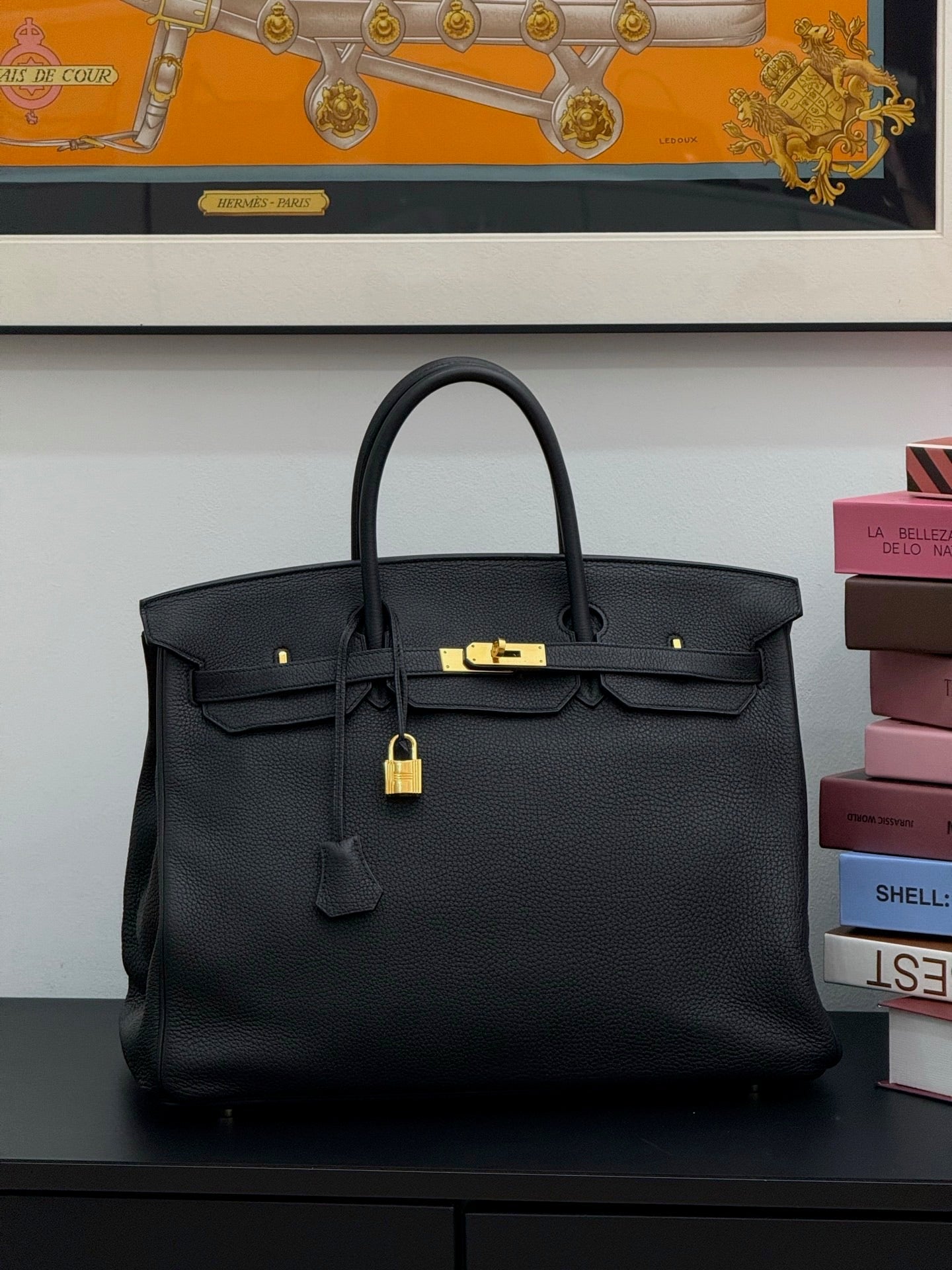 Hermès Birkin 40 Black Togo Leather Gold Hardware Q Stamp