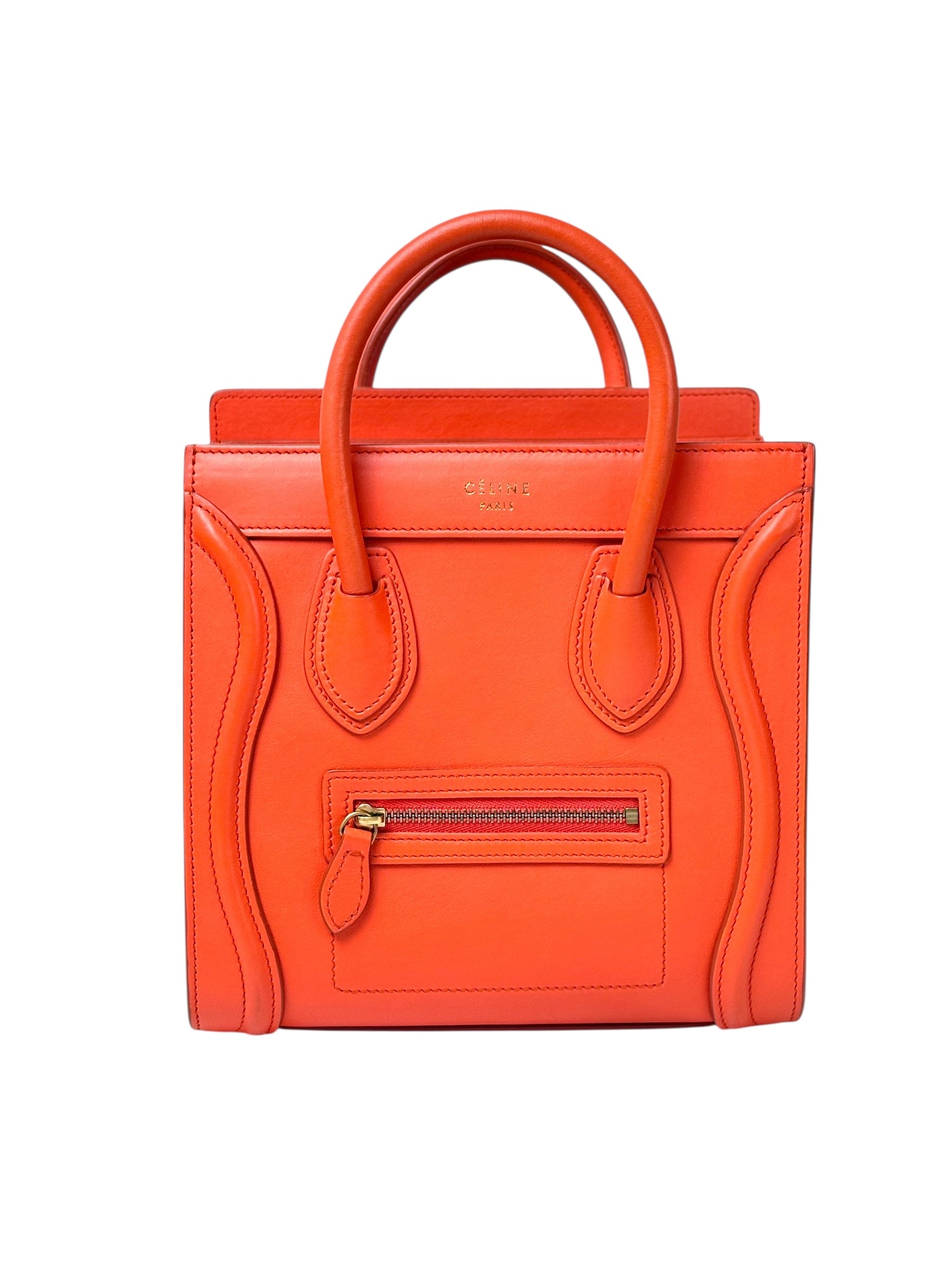 Celine Orange Mini Luggage Bag