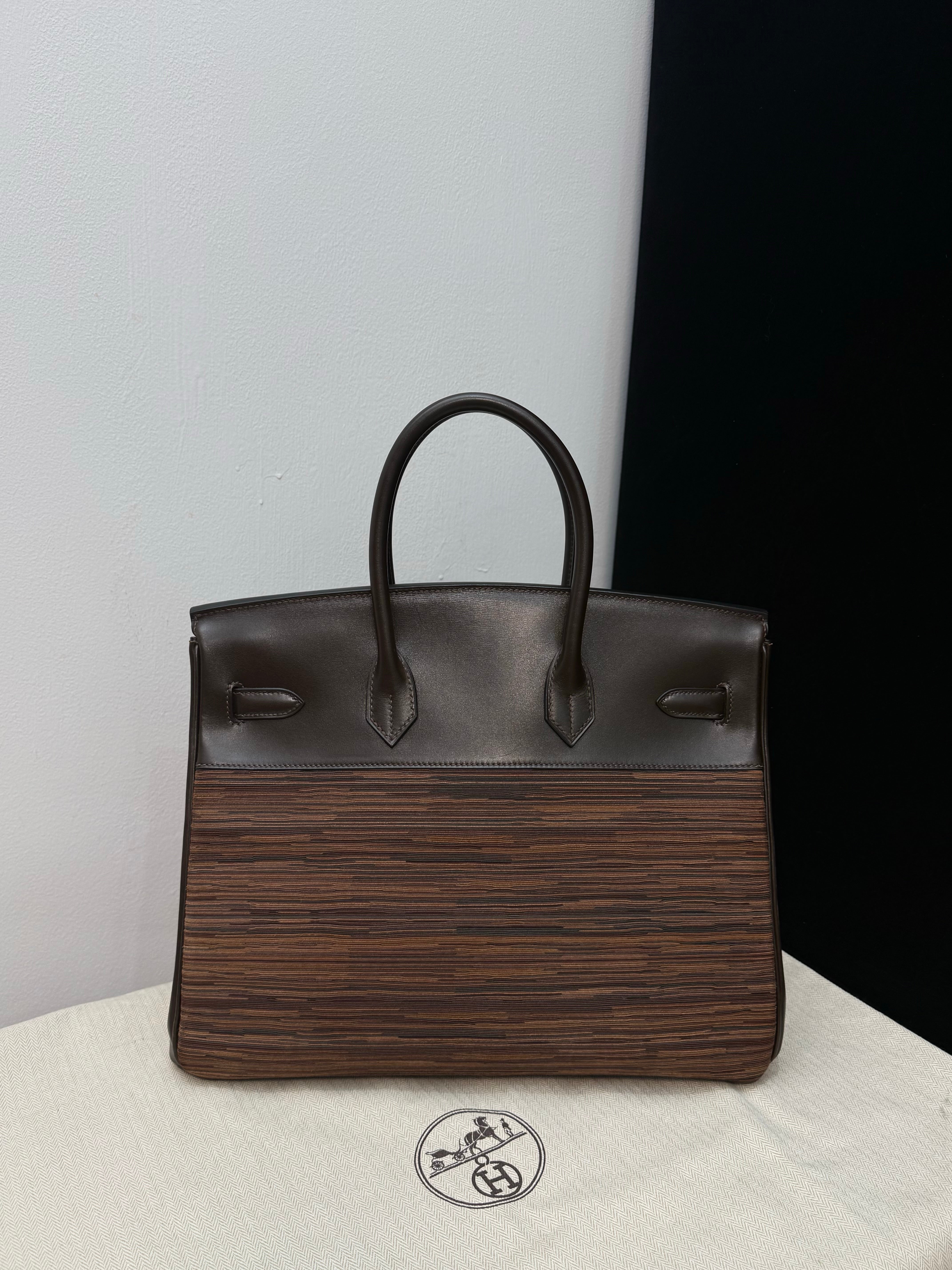 Hermes Birkin 35 Shearling Leather Bag