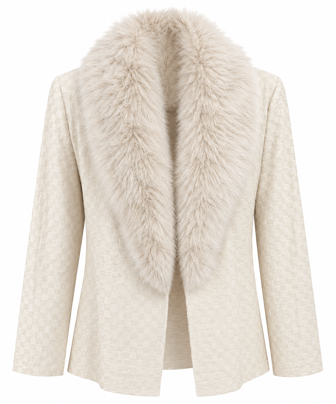 JACKET KNITWEAR BEIGE FAUX FUR MCL13610