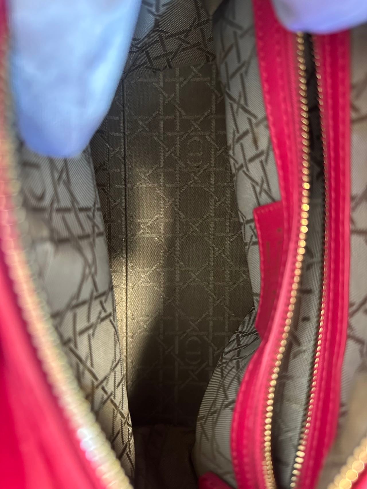Dior Lady Dior Fuchsia Medium Handbag with Detachable Strap