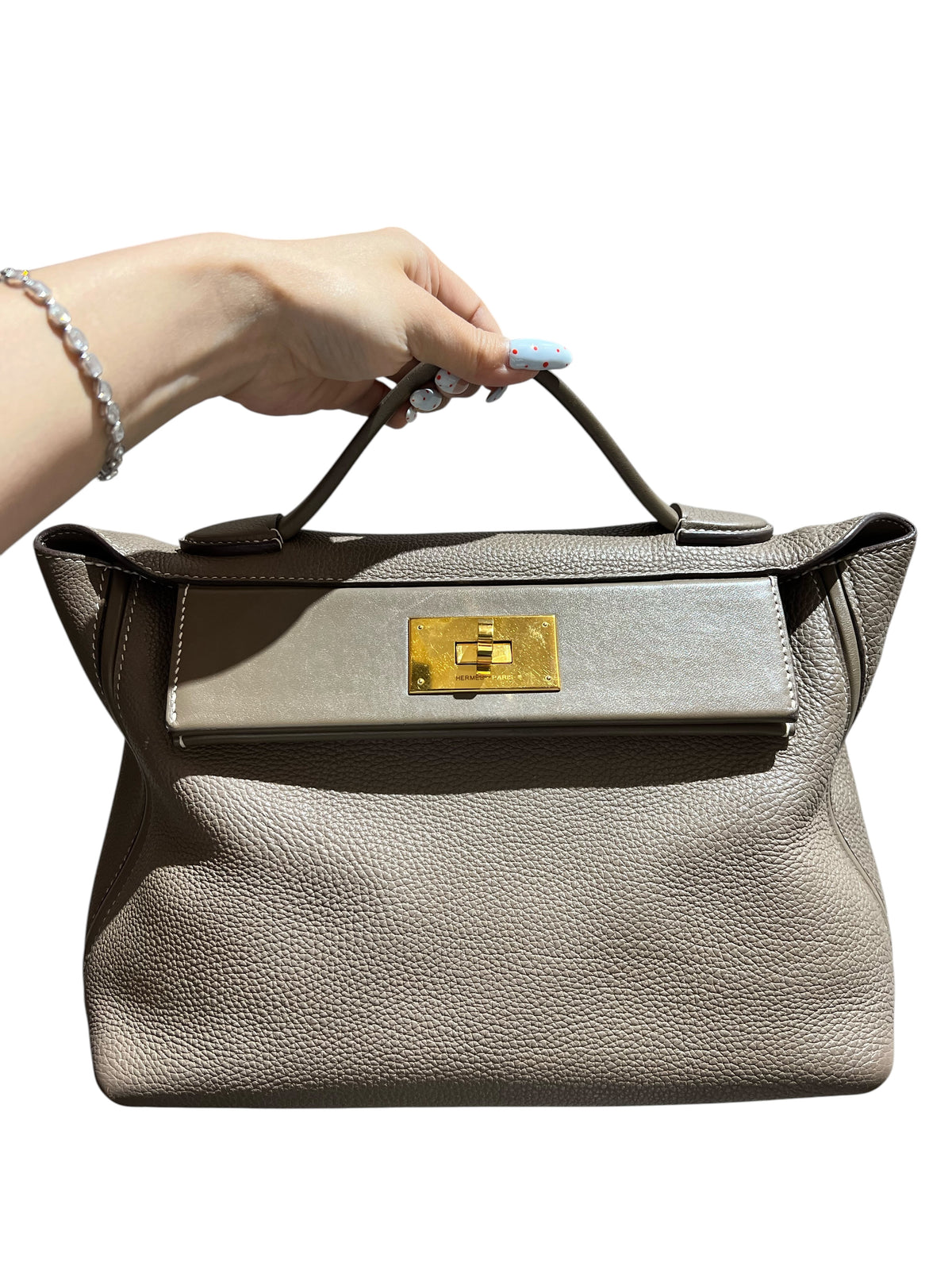 HERMES 24/24 ETOUPE TOGO+SWIFT HANDBAG 2000000153452