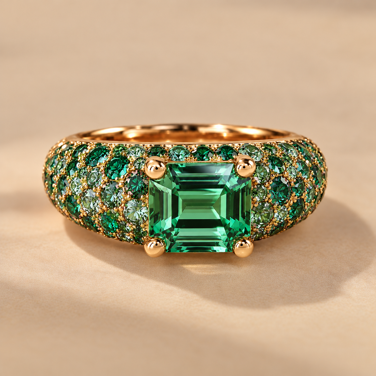 18k Sugar Dust w/ Center Gem Ring SETTING ONLY SABSET074