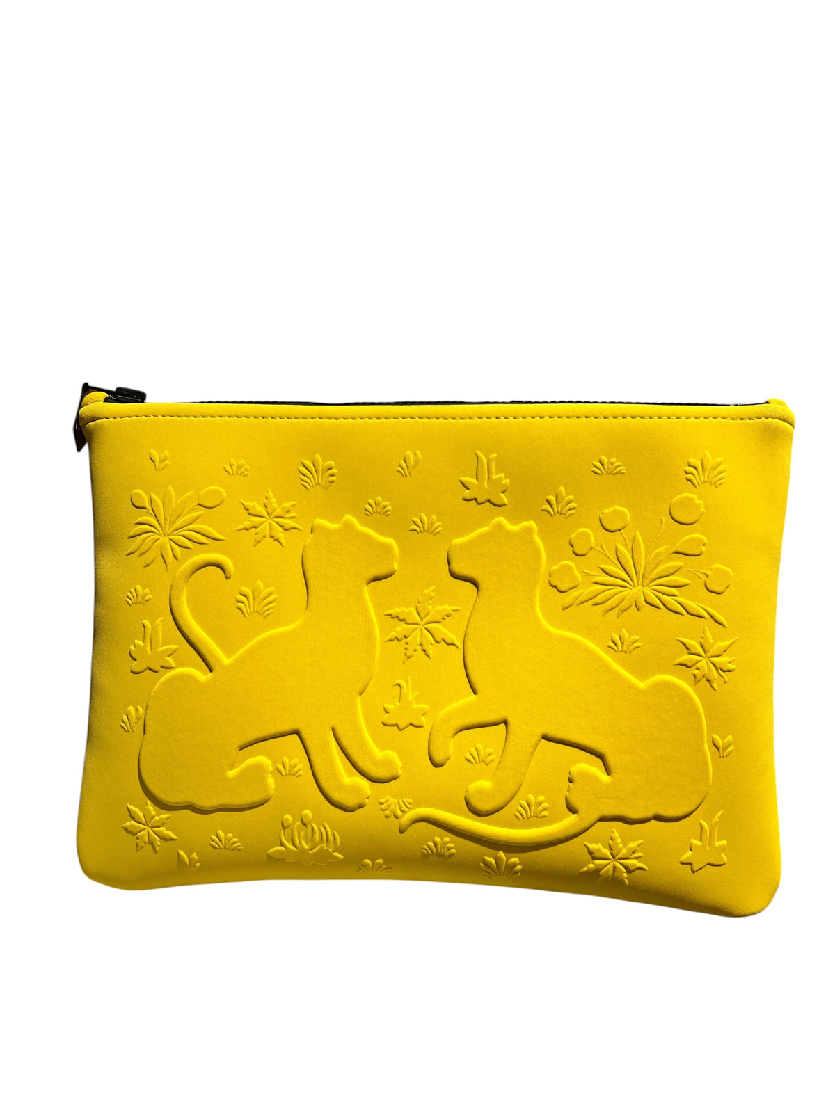 HERMES NEOBAIN LEOPARDS JAUNE SAFRAN+BLACK POLYAMIDE+ELASTANE POUCH 2000000155685