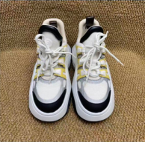 Louis Vuitton Archlight chunky sneakers, white, yellow, and blue colorway, size 39. ZZ260703H053