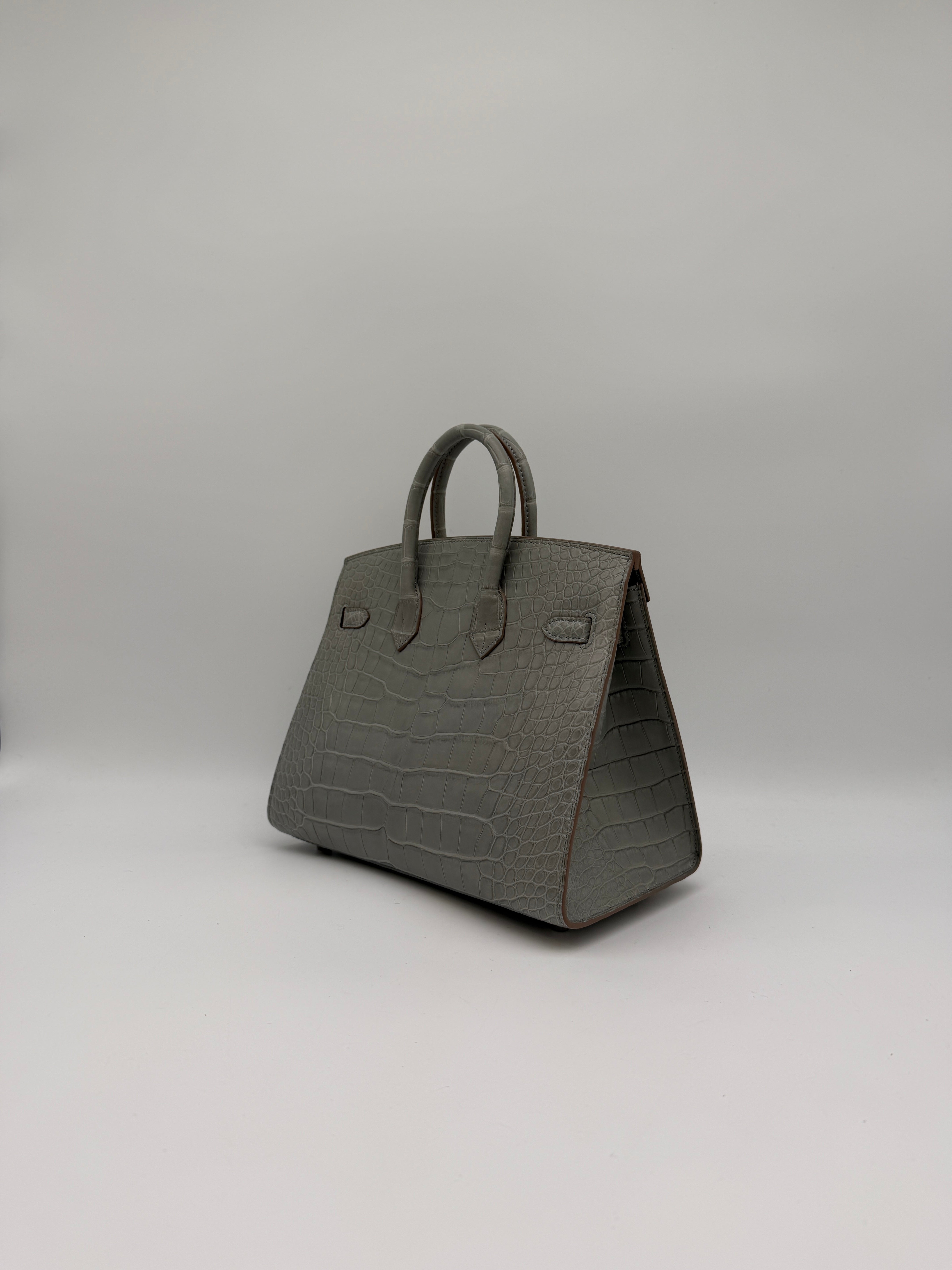 Hermès Birkin 25 Gris Perle Matt Alligator Palladium Hardware
