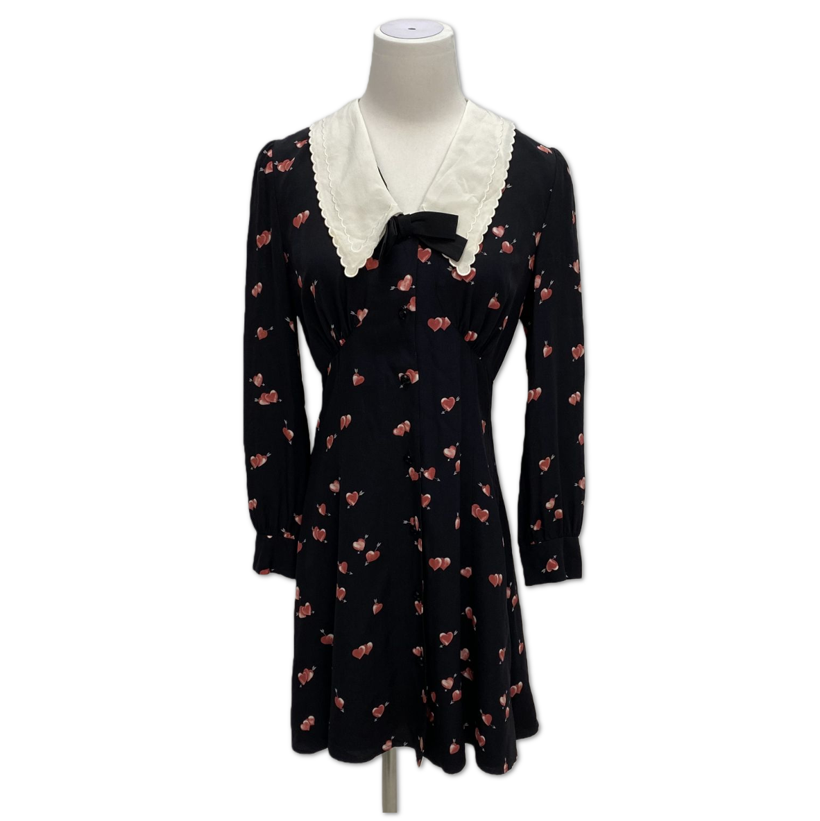 Miu Miu Heart Print Collared Silk Dress size 38 HZ1178568423
