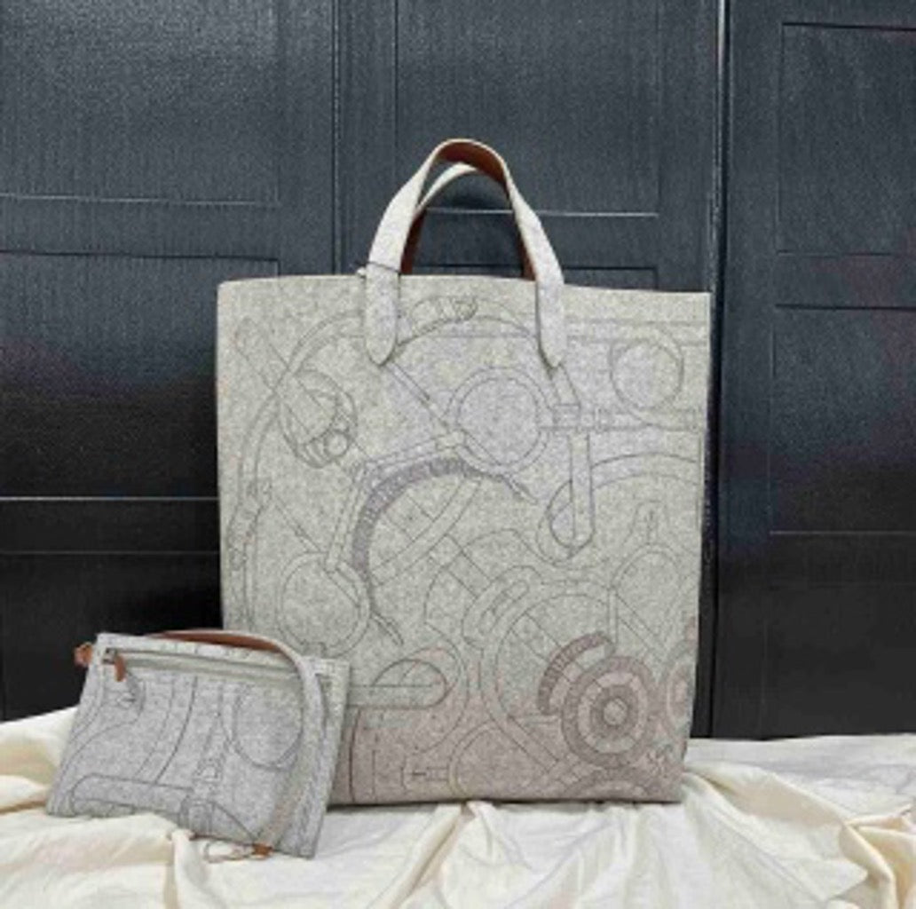 Hermes Felt and Leather Equestrian Bag Frame L US651110