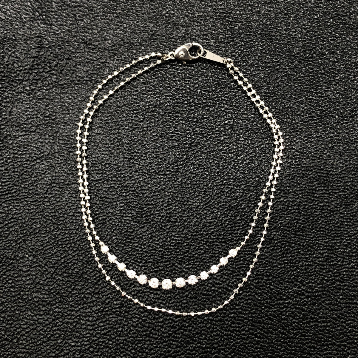 Custom Jewelry Diamond Bracelet, D(0.40ct), K18WG, 4.2g, 7inch C340396
